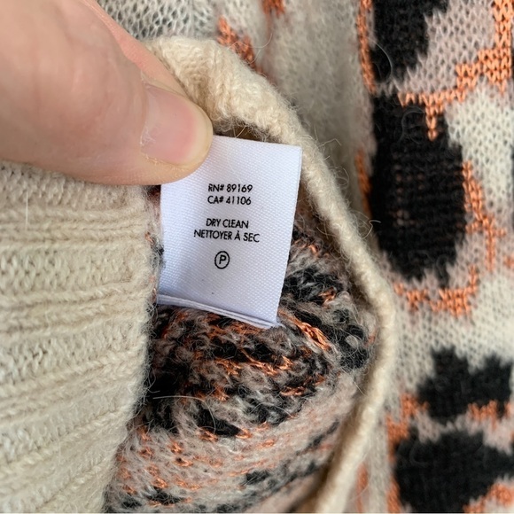 Derek Lam 10 Crosby Alpaca Wool Blend Leopard Print Sweater Size XS - Picture 4 of 6